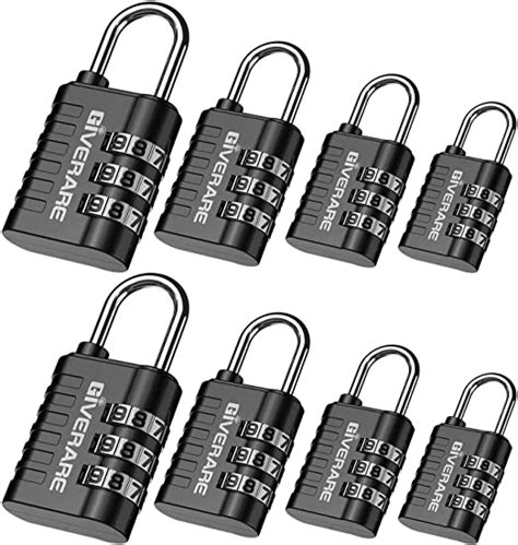 GIVERARE 8 Pack Combination Lock, 3.